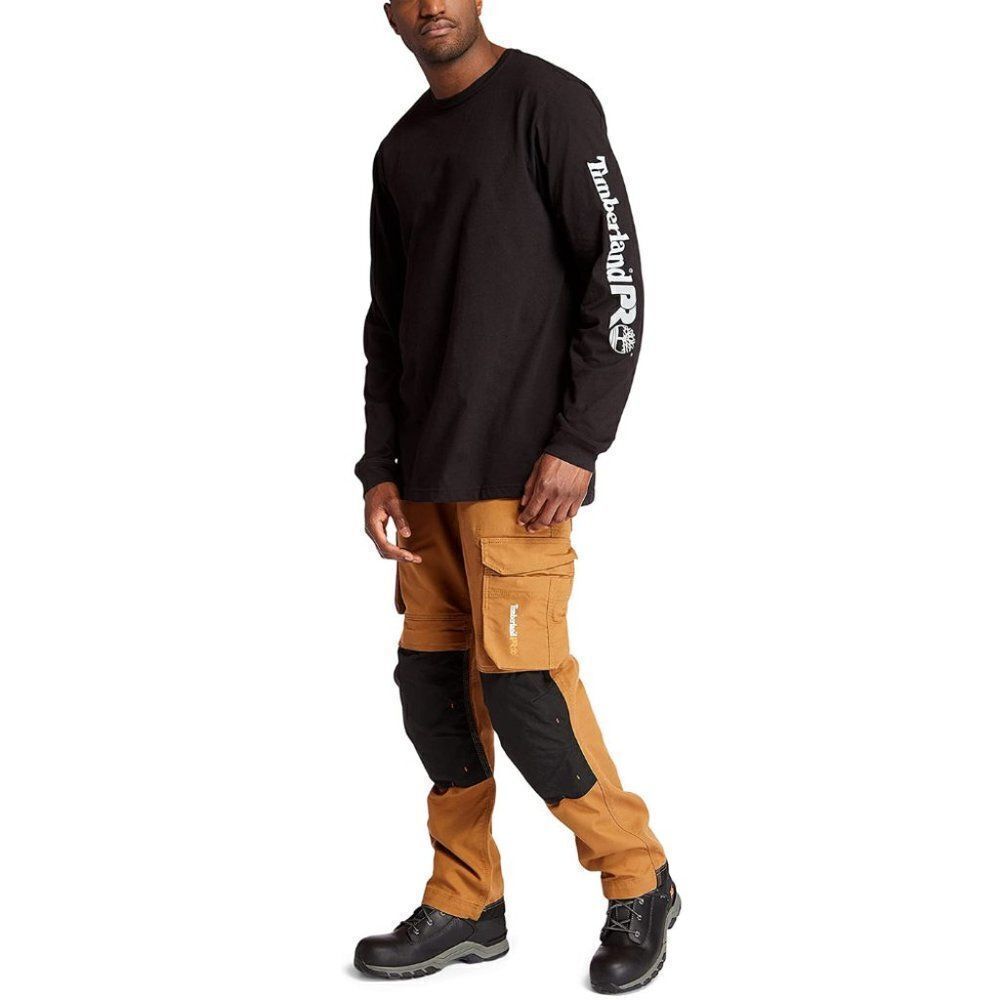 Timberland PRO Men's Base Plate Blended Long-Sleeve with Logo T-Shirt S…